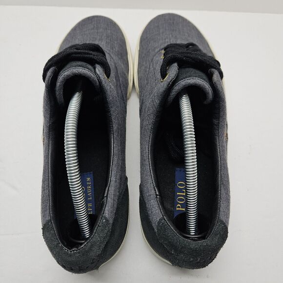 Polo Ralph Lauren Vaughn Mens Sneakers Size 11 D Shoes Blue Denim Canvas Pony - Picture 5 of 6